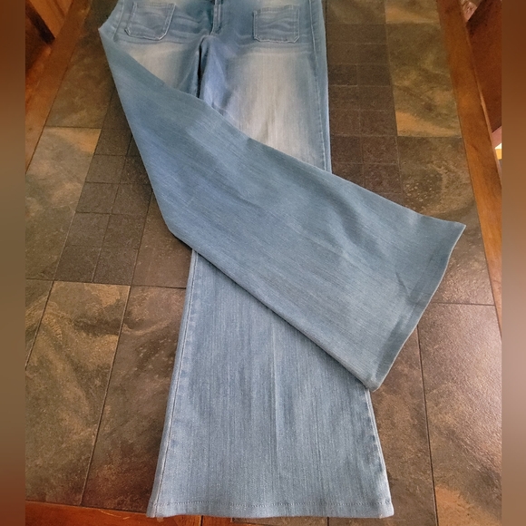 Guess Blue Flare Wide Leg Jeans - Picture 6 of 12